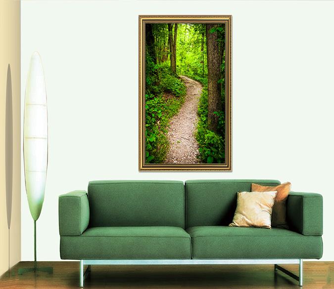 3D Forest Trail 109 Fake Framed Print Painting Wallpaper AJ Creativity Home 