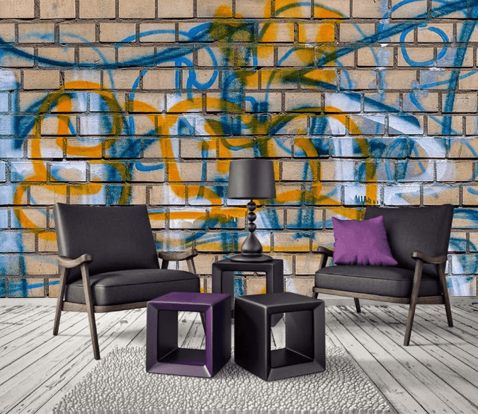 3D Wall Painting Doodle 047 Wallpaper AJ Wallpaper 