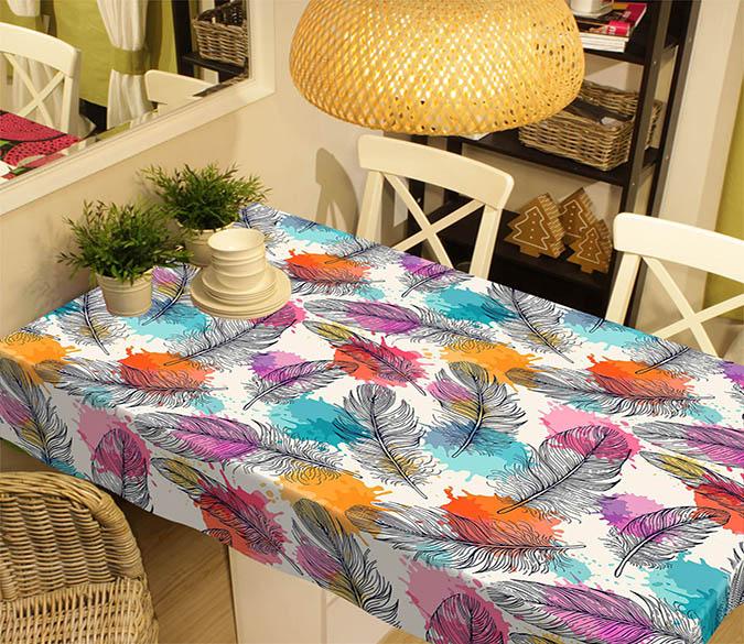 3D Color Dots Feathers 323 Tablecloths Wallpaper AJ Wallpaper 