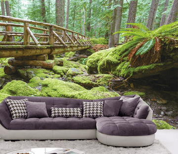 Forest Wooden Bridge Wallpaper AJ Wallpaper 