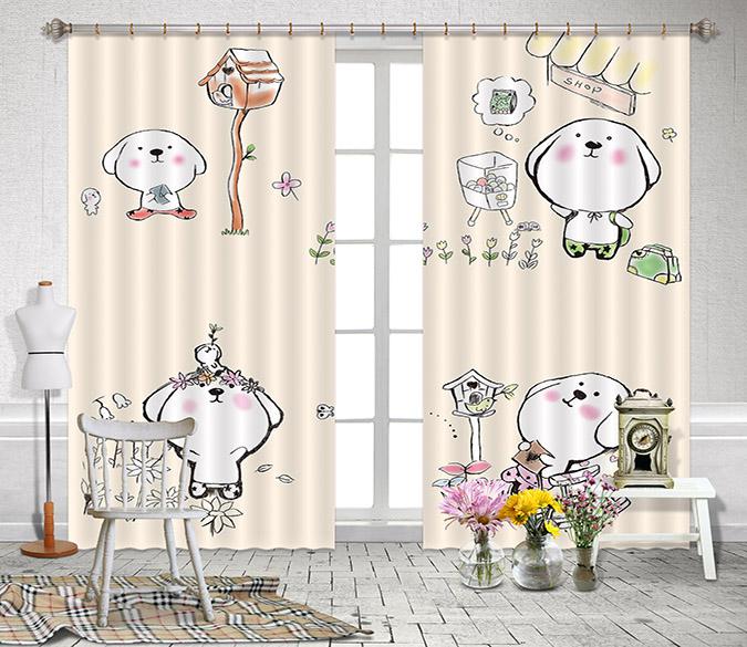 3D Cartoon Animals 2465 Curtains Drapes Wallpaper AJ Wallpaper 