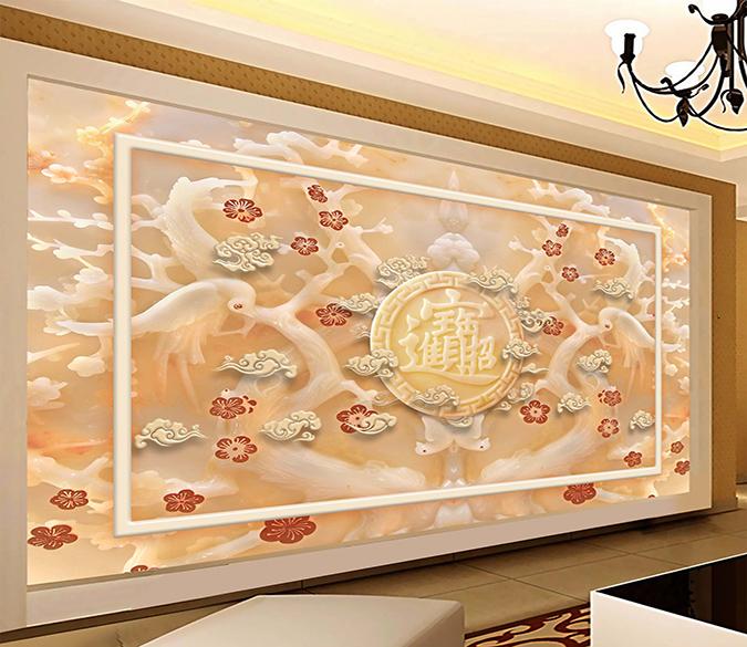 3D Jade Carving Flower 282 Wallpaper AJ Wallpaper 