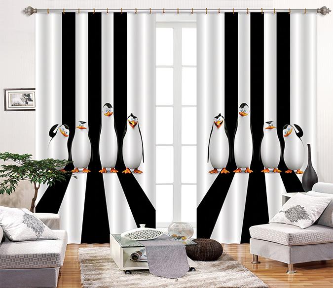 3D Penguins 2380 Curtains Drapes Wallpaper AJ Wallpaper 