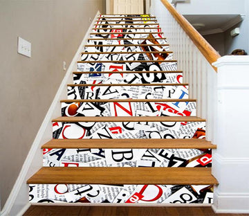 3D Messy Alphabets 1282 Stair Risers Wallpaper AJ Wallpaper 
