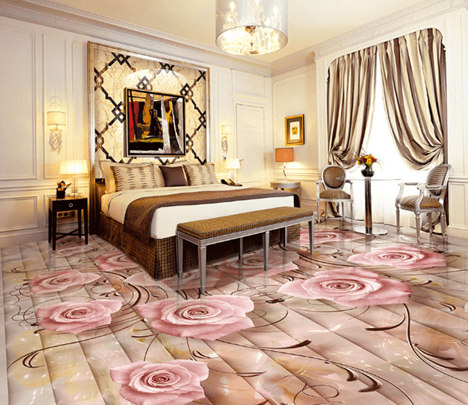 3D Elegant Blossoms Floor Mural Wallpaper AJ Wallpaper 2 