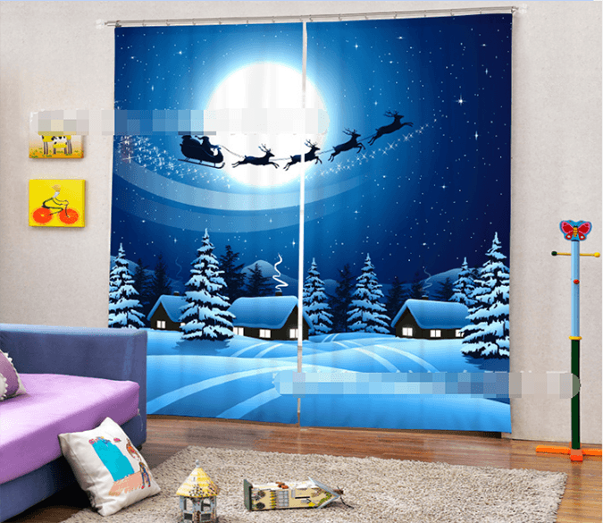 3D Christmas Eve 2105 Curtains Drapes Wallpaper AJ Wallpaper 