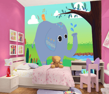 3D Elephant And Bird Wallpaper AJ Wallpaper 