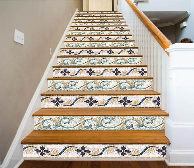 3D Stones Vine Pattern 1690 Stair Risers Wallpaper AJ Wallpaper 