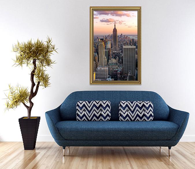 3D Beautiful City 028 Fake Framed Print Painting Wallpaper AJ Creativity Home 
