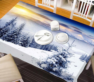 3D Snow Forest Bright Sun 32 Tablecloths Wallpaper AJ Wallpaper 