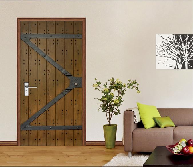 3D Gate Nailed Planks Door Mural Wallpaper AJ Wallpaper 