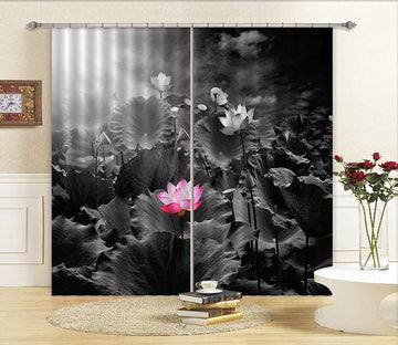 3D Lush Lotus Flowers 340 Curtains Drapes Wallpaper AJ Wallpaper 
