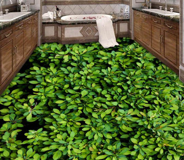 3D Fresh Green Leaves Floor Mural Wallpaper AJ Wallpaper 2 