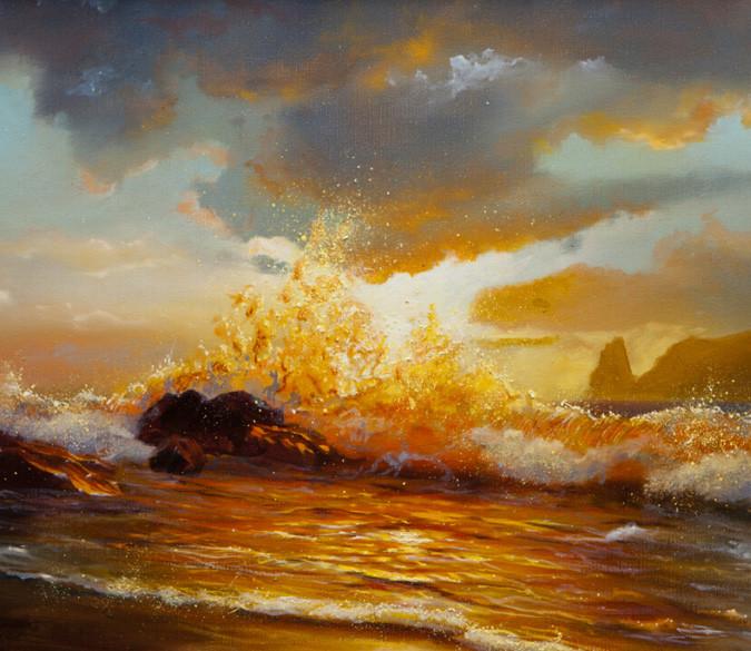 Waves Hitting Stones Wallpaper AJ Wallpaper 