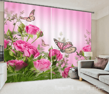 3D Fresh Flowers Butterflies 1081 Curtains Drapes Wallpaper AJ Wallpaper 