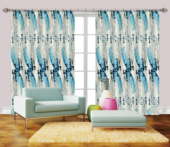 3D Leaves Pattern 2344 Curtains Drapes Wallpaper AJ Wallpaper 