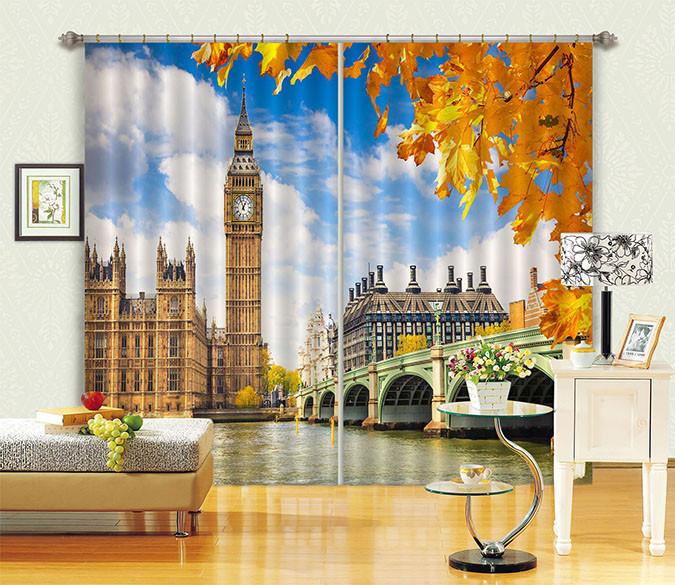 3D London Scenery Curtains Drapes Wallpaper AJ Wallpaper 