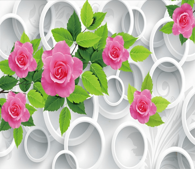 Flowers Branches And Circles Wallpaper AJ Wallpaper 
