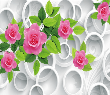 Flowers Branches And Circles Wallpaper AJ Wallpaper 