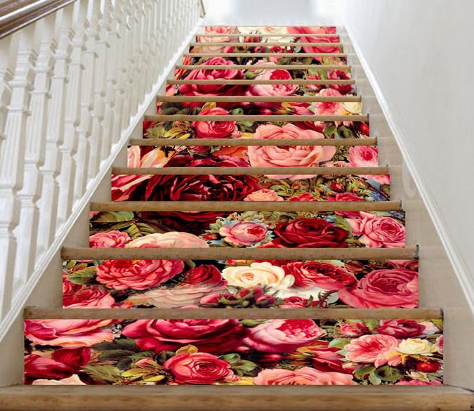 3D Dense Flowers 53 Stair Risers Wallpaper AJ Wallpaper 