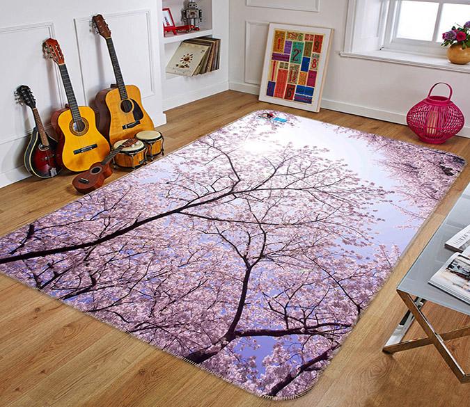 3D Pink Flowers Trees 148 Non Slip Rug Mat Mat AJ Creativity Home 