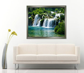 3D Inflowing River 153 Fake Framed Print Painting Wallpaper AJ Creativity Home 