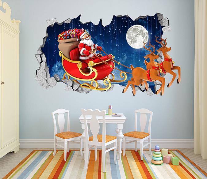 3D Santa Claus 102 Broken Wall Murals Wallpaper AJ Wallpaper 