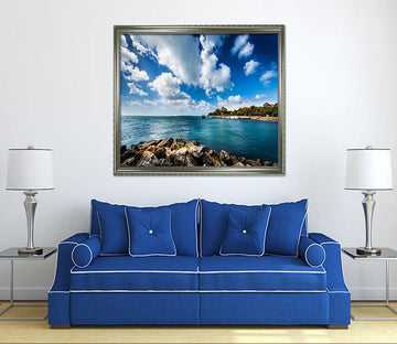 3D Beautiful Sea 002 Fake Framed Print Painting Wallpaper AJ Creativity Home 