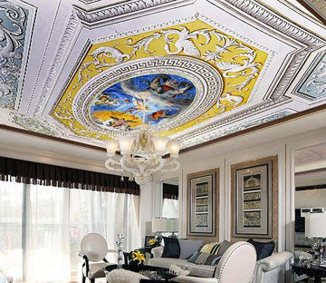 Hexagonal Frame Wings 025 Wallpaper AJ Wallpaper 