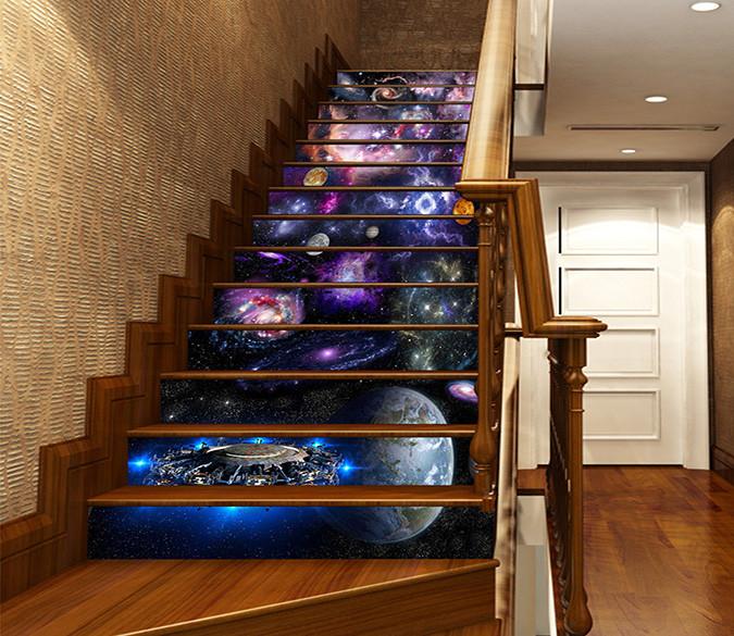 3D Beautiful Space Planets 1635 Stair Risers Wallpaper AJ Wallpaper 