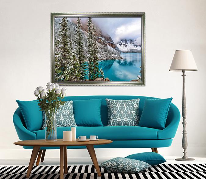3D Snow Mountain 050 Fake Framed Print Painting Wallpaper AJ Creativity Home 