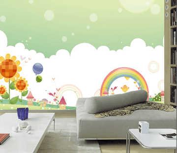 3D Flowers And Rainbows Wallpaper AJ Wallpaper 