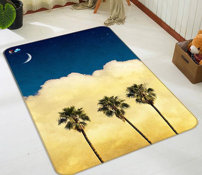 3D Stars Sky Clouds Trees 157 Non Slip Rug Mat Mat AJ Creativity Home 