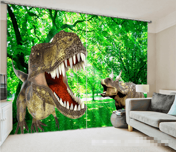 3D Grassland Dinosaurs 1259 Curtains Drapes Wallpaper AJ Wallpaper 