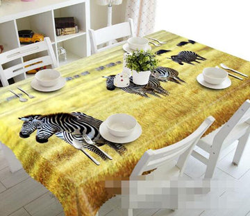 3D Zebras Group 1016 Tablecloths Wallpaper AJ Wallpaper 