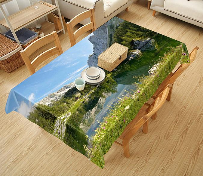 3D Peace Mountain Lake 515 Tablecloths Wallpaper AJ Wallpaper 