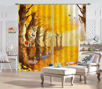 3D Lovely Tree Houses 73 Curtains Drapes Wallpaper AJ Wallpaper 