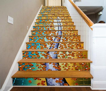 3D Flowers Tree Painting 1545 Stair Risers Wallpaper AJ Wallpaper 