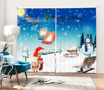 3D Snowing Christmas 2044 Curtains Drapes Wallpaper AJ Wallpaper 
