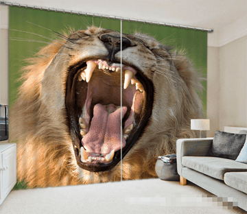 3D Yawned Tiger 2000 Curtains Drapes Wallpaper AJ Wallpaper 