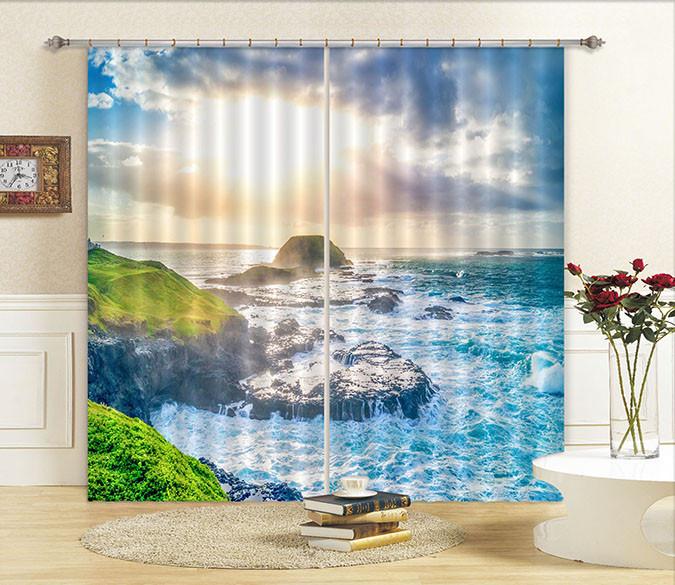 3D Coast Scenery 113 Curtains Drapes Wallpaper AJ Wallpaper 