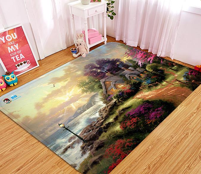 3D Seaside Cottage 11 Non Slip Rug Mat Mat AJ Creativity Home 