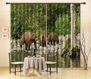 3D Funny Bears Curtains Drapes Wallpaper AJ Wallpaper 