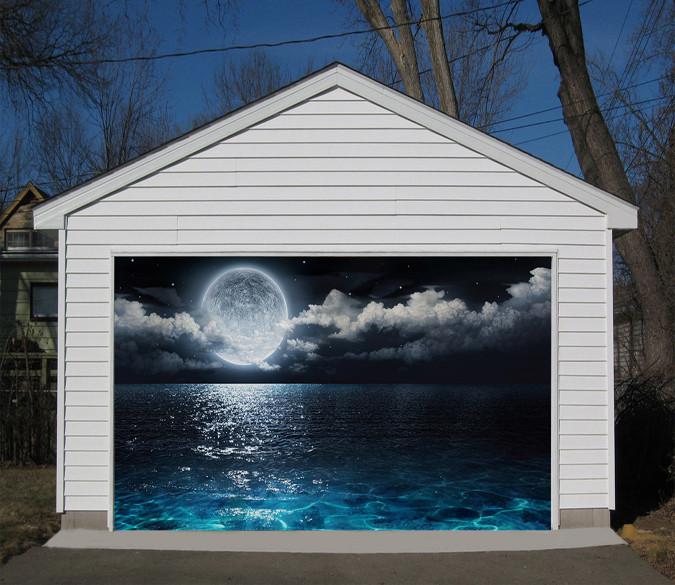 3D Sea Full Moon 237 Garage Door Mural Wallpaper AJ Wallpaper 