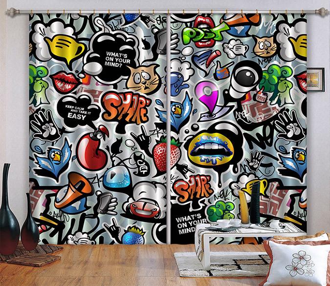 3D Various Pattern Curtains Drapes Wallpaper AJ Wallpaper 