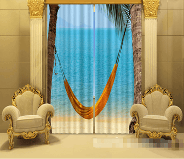 3D Beach Hammock 1158 Curtains Drapes Wallpaper AJ Wallpaper 