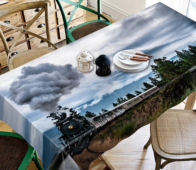 3D Ancient Train Smoke 516 Tablecloths Wallpaper AJ Wallpaper 