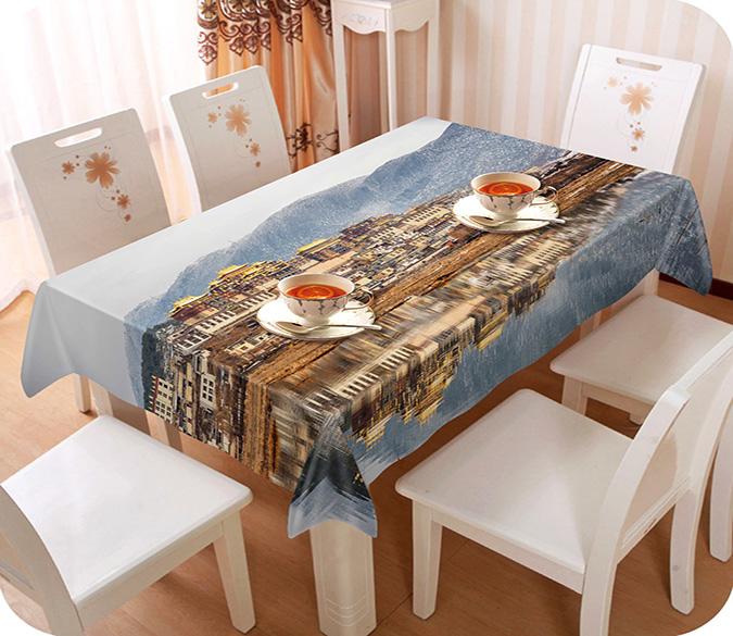 3D Snowing Town 666 Tablecloths Wallpaper AJ Wallpaper 