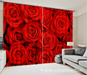 3D Pretty Red Roses 1291 Curtains Drapes Wallpaper AJ Wallpaper 