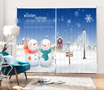 3D Winter Scenery 2033 Curtains Drapes Wallpaper AJ Wallpaper 